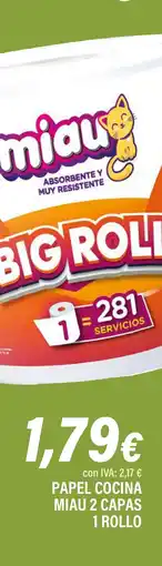 Cash Ifa Papel cocina miau 2 capas 1 rollo oferta