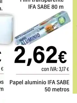 Cash Ifa IFA SABE Papel aluminio oferta