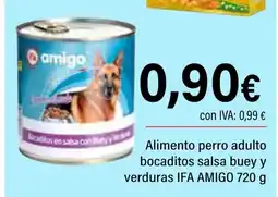 Cash Ifa IFA AMIGO Alimento perro adulto bocaditos salsa buey y verduras oferta