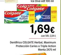 Cash Ifa COLGATE Dentifrico Herbal, Maximum Protección Caries o Triple Action Menta oferta