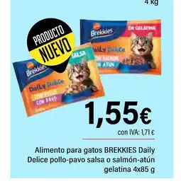 Cash Ifa BREKKIES Alimento para gatos Daily Delice pollo-pavo salsa o salmón-atún gelatina oferta
