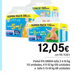 Cash Ifa IFA UNNIA Pañal talla oferta