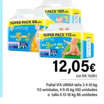 Cash Ifa IFA UNNIA Pañal talla oferta
