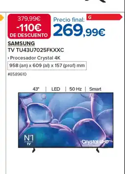 Costco SAMSUNG TV TU43U7025FKXXC oferta