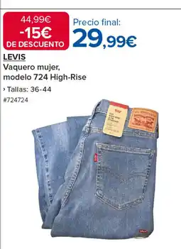 Costco LEVIS Vaquero mujer, modelo 724 High-Rise oferta