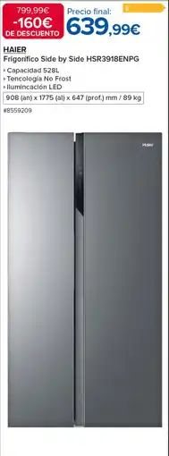 Costco HAIER Frigorífico Side by Side HSR3918ENPG oferta