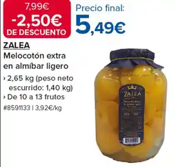 Costco ZALEA Melocotón extra en almíbar ligero oferta