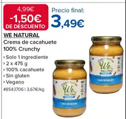 Costco WE NATURAL Crema de cacahuete 100% Crunchy oferta