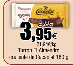 FROIZ Turrón El Almendro crujiente de Cacaolat oferta