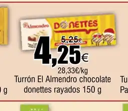 FROIZ Turrón El Almendro chocolate donettes rayados oferta