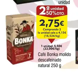 FROIZ Café Bonka molido descafeinado natural oferta