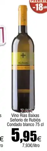 FROIZ Vino Rías Baixas Señorío de Rubiós Condado blanco oferta