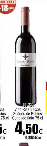 FROIZ Vino Rías Baixas Señorío de Rubiós Condado tinto oferta