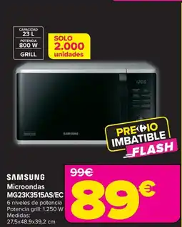 Carrefour SAMSUNG Microondas MG23K3515AS/EC oferta