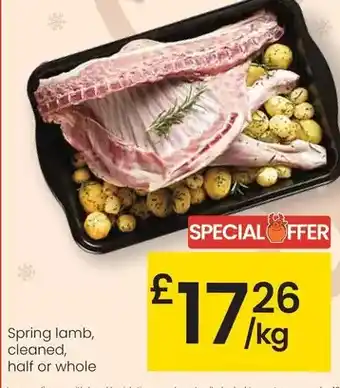 Eroski Spring lamb cleaned, half or whole oferta