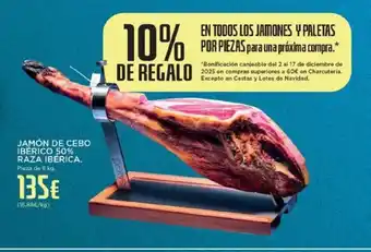 Jamón de cebo ibérico 50% raza ibérica.