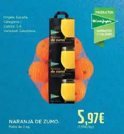 Hipercor Naranja de zumo oferta