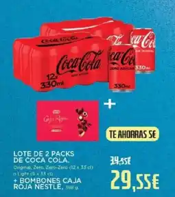Hipercor COCA COLA Lote de 2 packs de + bombones caja roja nestle oferta