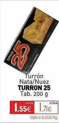 Cuevas Cash Turrón Nata Nuez Turron 25 oferta