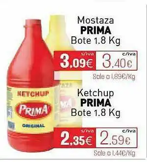 Cuevas Cash Mostaza Prima Ketchup Prima oferta