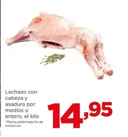 Alimerka Lechazo con cabeza y asadura por medios o entero oferta