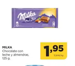 Alimerka MILKA Chocolate con leche y almendras oferta