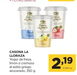 Alimerka CASONA LA LLORAZA Yogur de fresa, limón o cremoso al estilo griego azucarado oferta