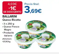 Costco BALLARINI ueso Ricotta oferta