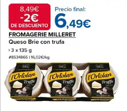 Costco FROMAGERIE MILLERET Queso Brie con trufa oferta
