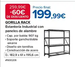 Costco GORILLA RACK Estantería Industrial con paneles de alambre oferta