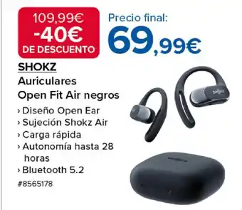 Costco SHOKZ Auriculares Open Fit Air negros oferta