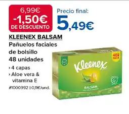 Costco KLEENEX BALSAM Pañuelos faciales de bolsillo 48 unidades oferta