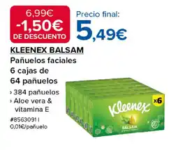 Costco KLEENEX BALSAM Pañuelos faciales 6 cajas de 64 pañuelos oferta