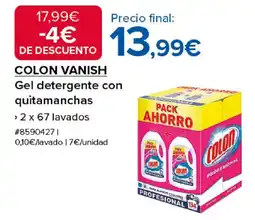 Costco COLON VANISH Gel detergente con quitamanchas oferta