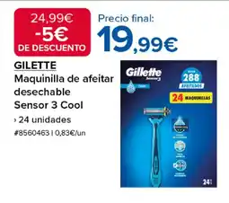 Costco GILETTE Maquinilla de afeitar desechable Sensor 3 Cool oferta