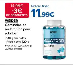 Costco WEIDER Gominolas de melatonina para adultos oferta