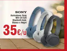 Hiper FROIZ SONY Auriculares Sony WH-CH 520 Bluetooth Azul, Blanco o Negro oferta