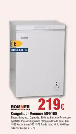Hiper FROIZ Congelador Rommer MFE100 oferta
