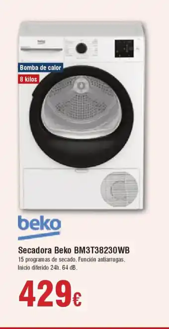 Hiper FROIZ BEKO Secadora Beko BM3T38230WB oferta