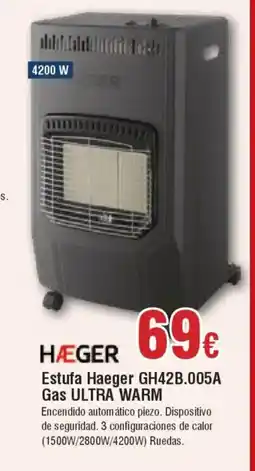 Hiper FROIZ HÆGER Estufa GH42B.005A Gas ULTRA WARM oferta