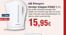 Hiper FROIZ ORBEGOZO Hervidor KT6003 oferta