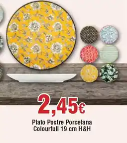 Hiper FROIZ Plato Postre Porcelana Colourfull H&H oferta