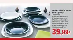 Hiper FROIZ Vajilla Carine 19 piezas Blanca y Negra oferta