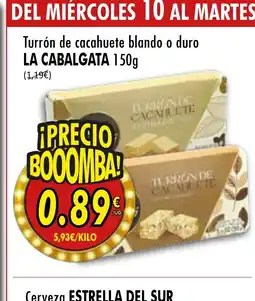 SPAR LA CABALGATA Turrón de cacahuete blando o duro oferta