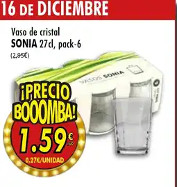 SPAR SONIA Vaso de cristal oferta