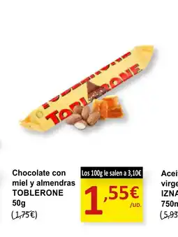 SPAR TOBLERONE Chocolate con miel y almendras oferta