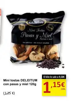 SPAR DELEITUM Mini tostas con pasas y miel oferta