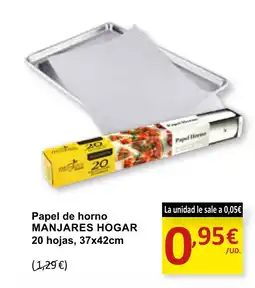 SPAR MANJARES HOGAR Papel de horno oferta