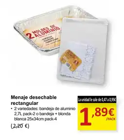 SPAR Menaje desechable rectangular oferta