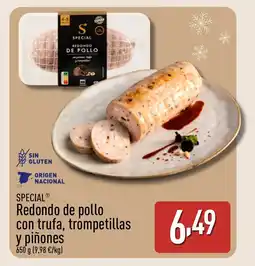 ALDI SPECIAL Redondo de pollo con trufa, trompetillas y piñones oferta